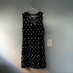 Navy with white dots sleeveless dress